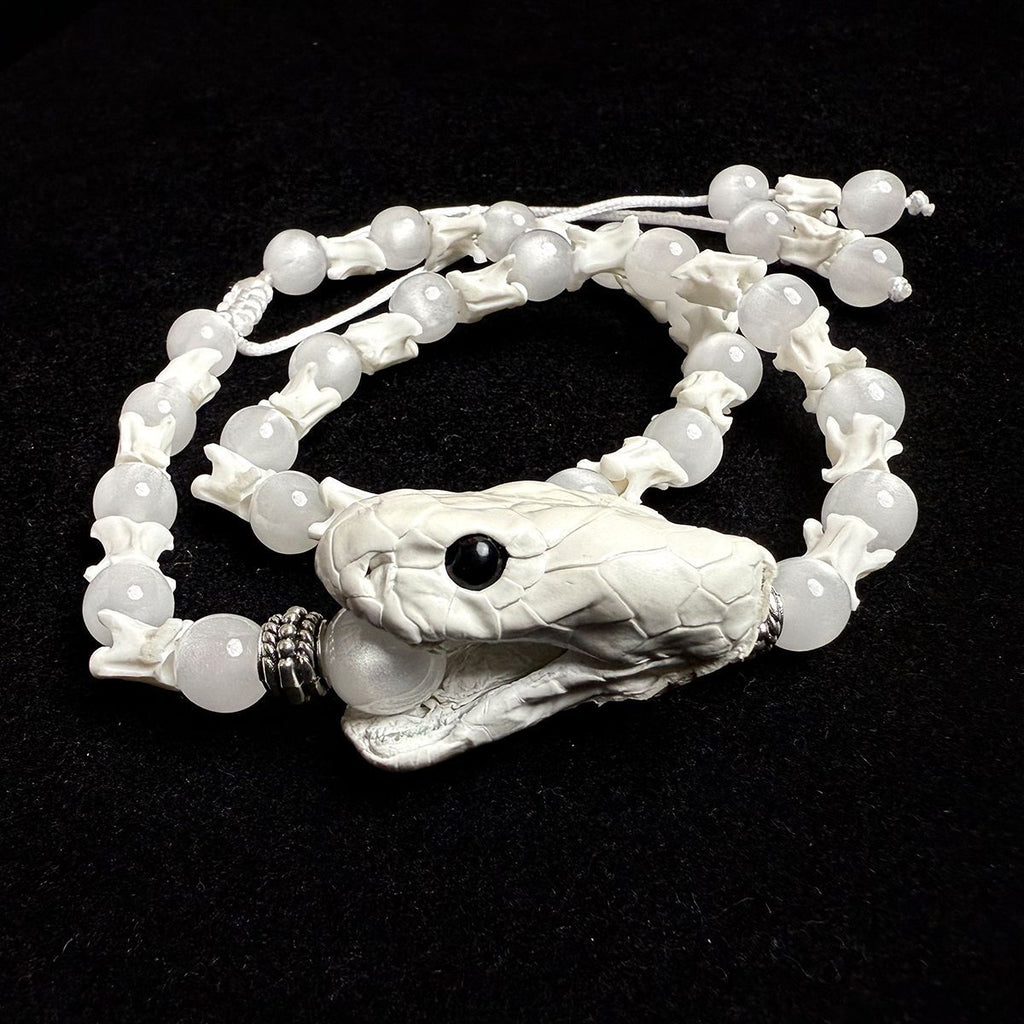Handcrafted Real Bone Snake Bracelet – Spiritual Protection & Tribal Style
