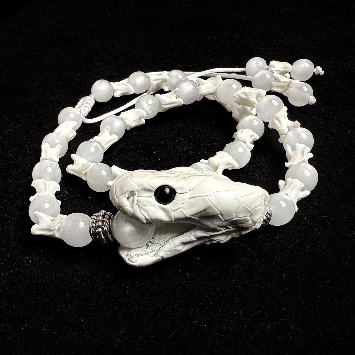 Handcrafted Real Bone Snake Bracelet – Spiritual Protection & Tribal Style