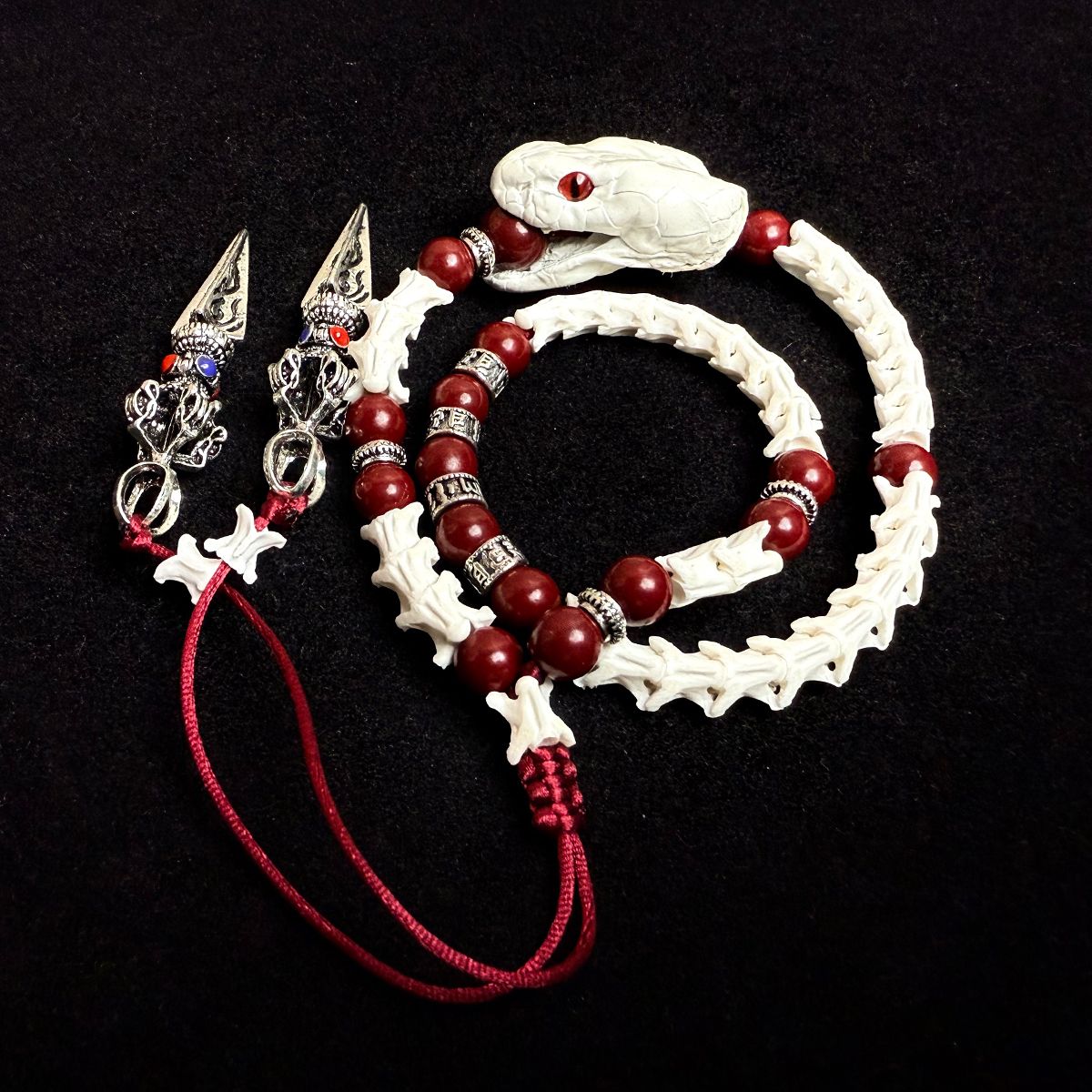 Real Snake Vertebrae Bracelet for Men & Women – Tribal Spiritual Amulet