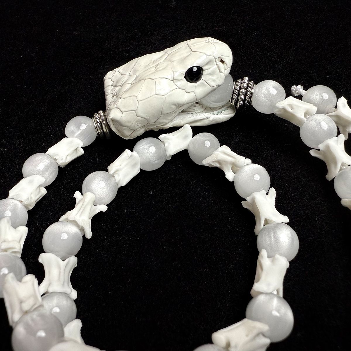 Handcrafted Real Bone Snake Bracelet – Spiritual Protection & Tribal Style
