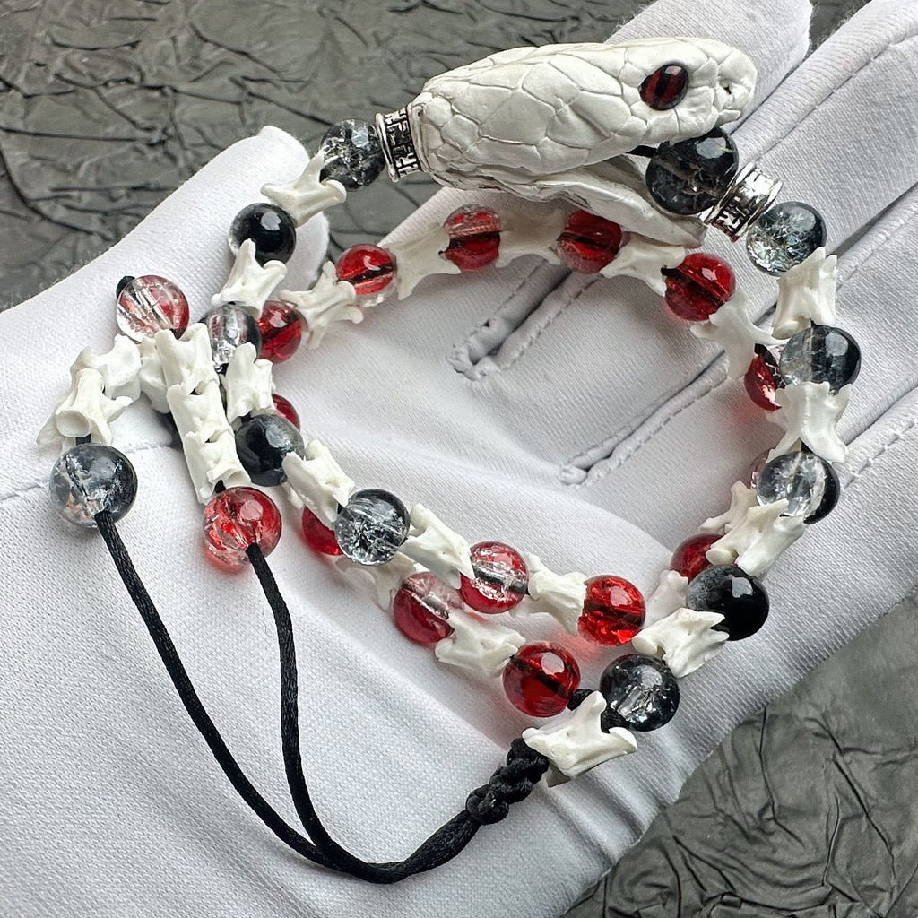 Handcrafted Real Bone Snake Bracelet – Spiritual Protection & Tribal Style